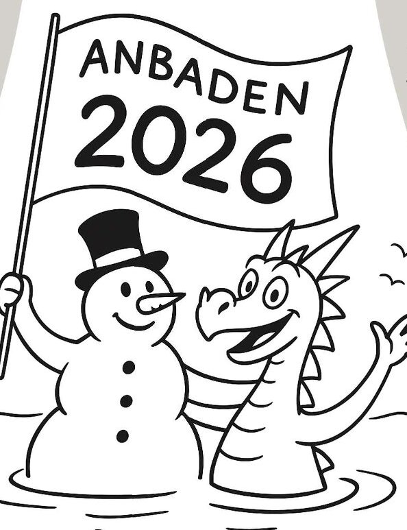 Laufen und Anbaden am Neujahrstag